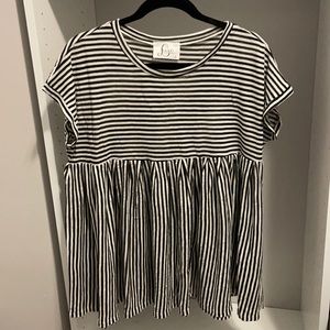 Black/white stripe babydoll shirt, NWOT